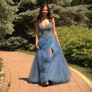 Elegant Blue Grad Dress